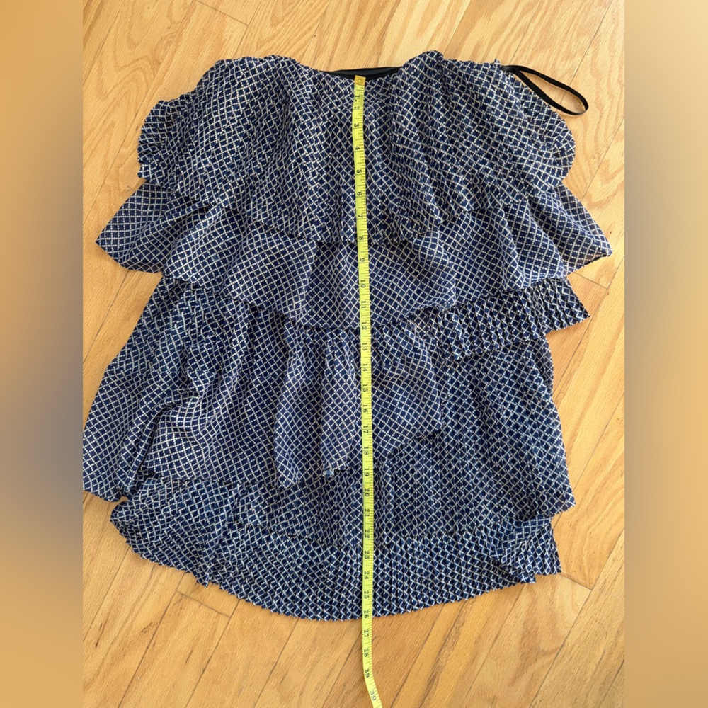 Camilla & Marc Navy Patterned Ruffle dress